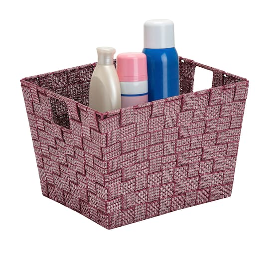 Simplify Lurex Striped Woven Storage Bin